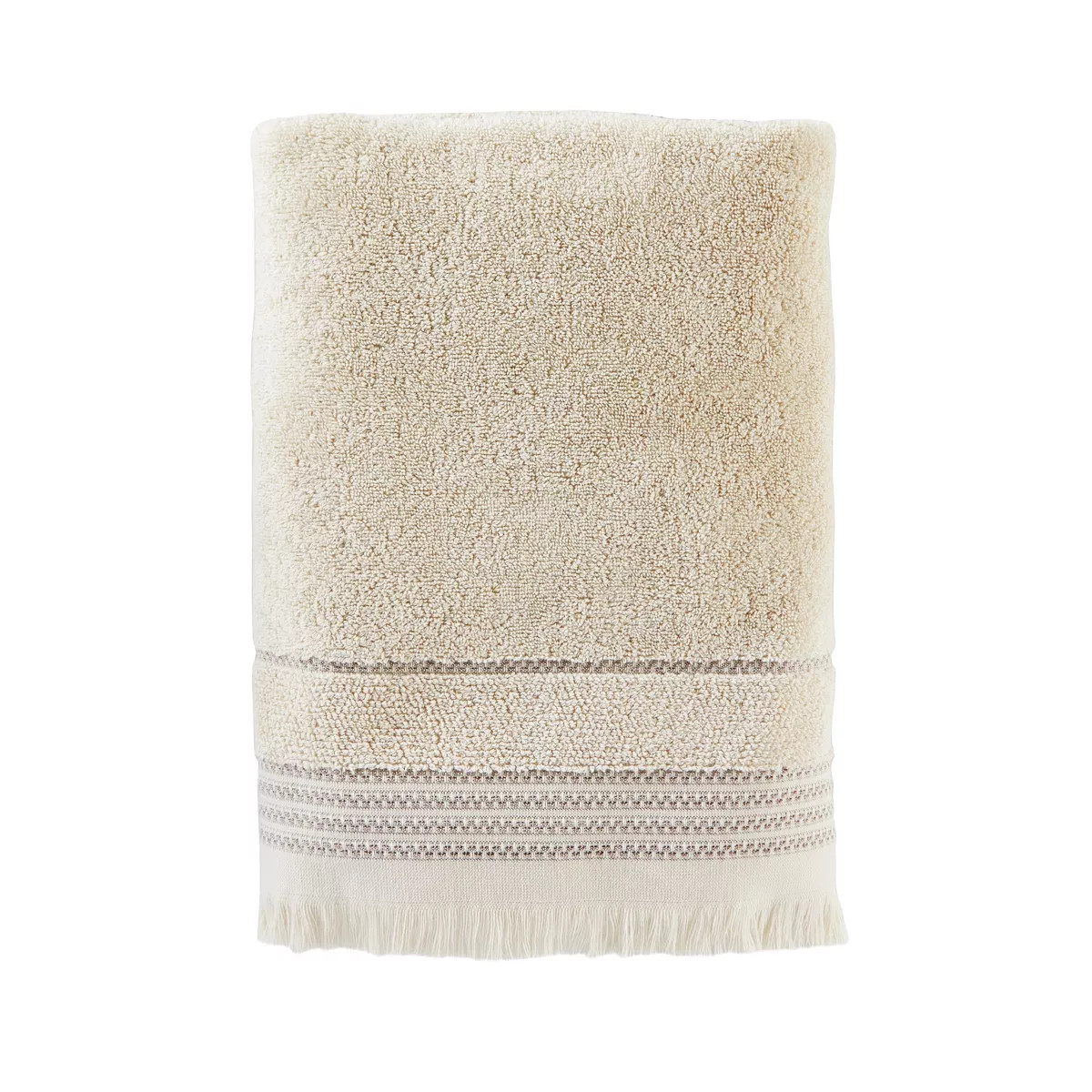 Jude Fringe Bath Towel Dark Taupe - Saturday Knight Ltd.: 100% Cotton, Midweight, Reversible, Ter... | Target