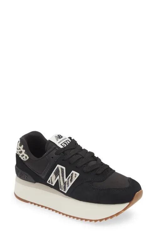 New Balance 574+ Platform Sneaker in Black at Nordstrom, Size 10 | Nordstrom