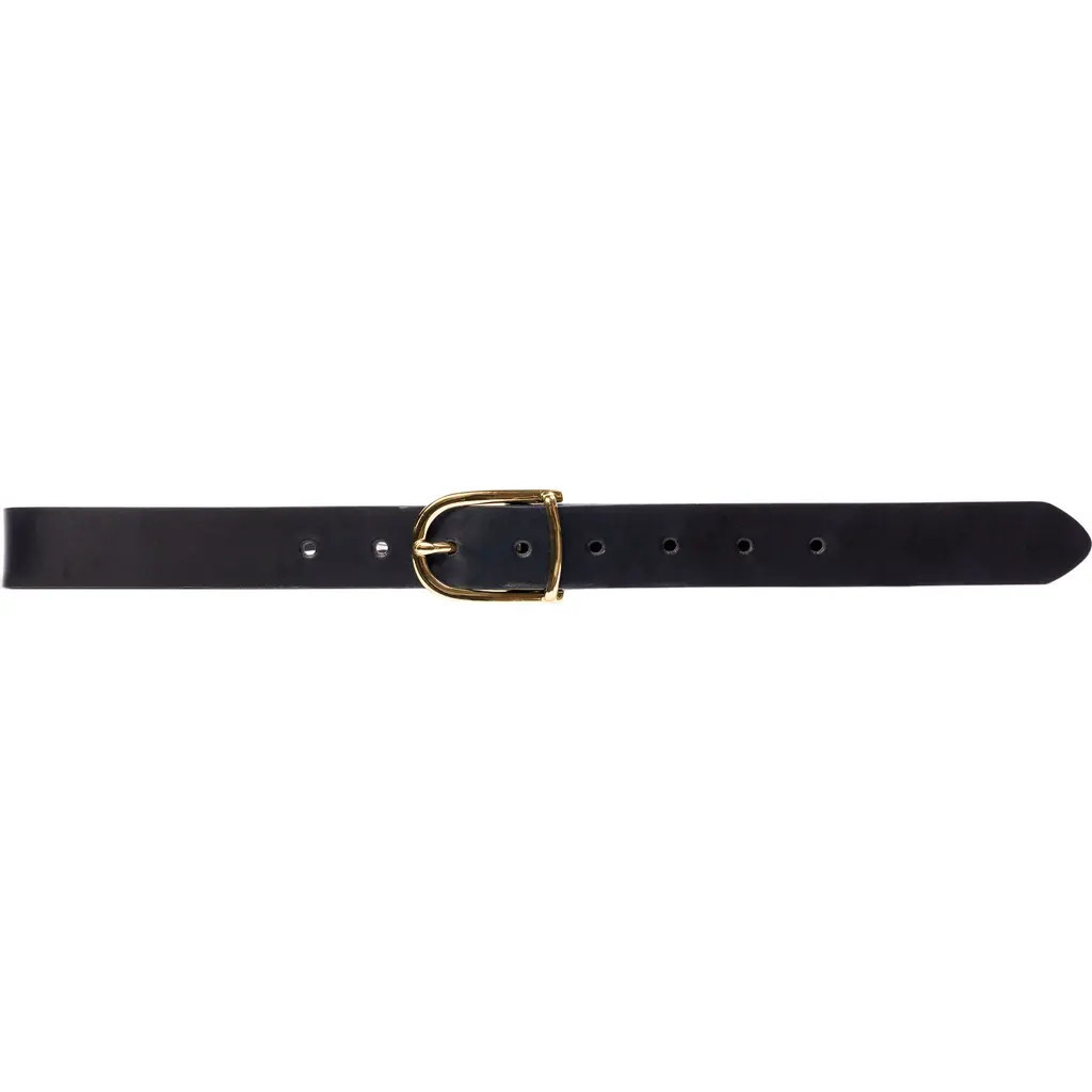 BLACK SUEDE STUDIO Frame Belt in Black Leather /Gold at Nordstrom, Size Small | Nordstrom