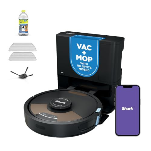 Shark Matrix Plus 2in1 Robot Vacuum & Mop with Sonic Mopping, Matrix Clean, Home Mapping, HEPA Bagless Self Empty Base, CleanEdge, for Pet Hair, WiFi, Black/Brass, AV2620WA | Amazon (US)