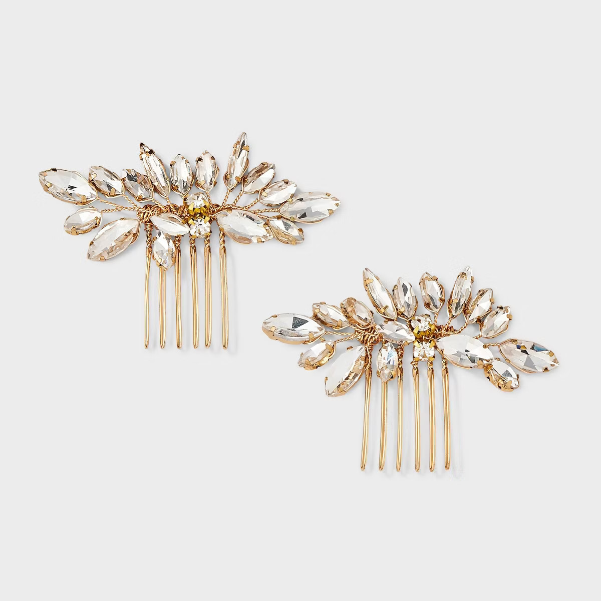 Flower Comb Hair Clip Set 2 pc - A New Day™ Gold | Target