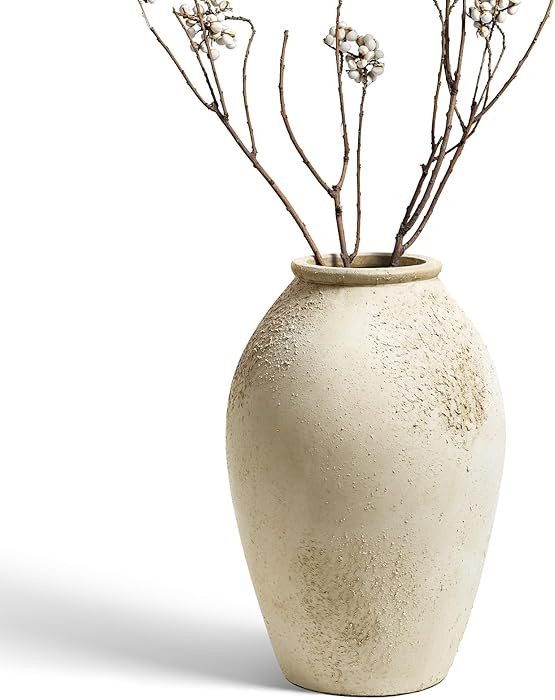 LE TAUCI Ceramic Vase, 11.5 Inch Large Rustic Farmhouse Vase, Tall Vase for Home Decor, Living Ro... | Amazon (US)
