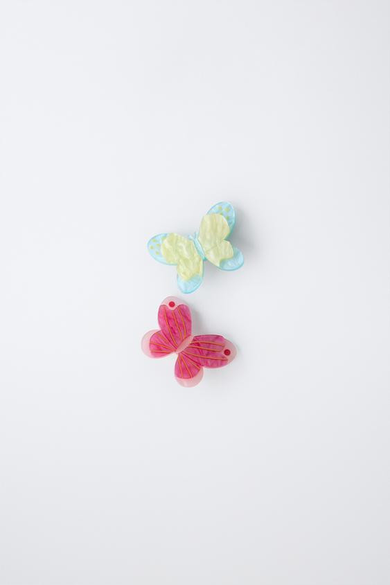 PACK OF TWO BUTTERFLY HAIR CLIPS | Zara US