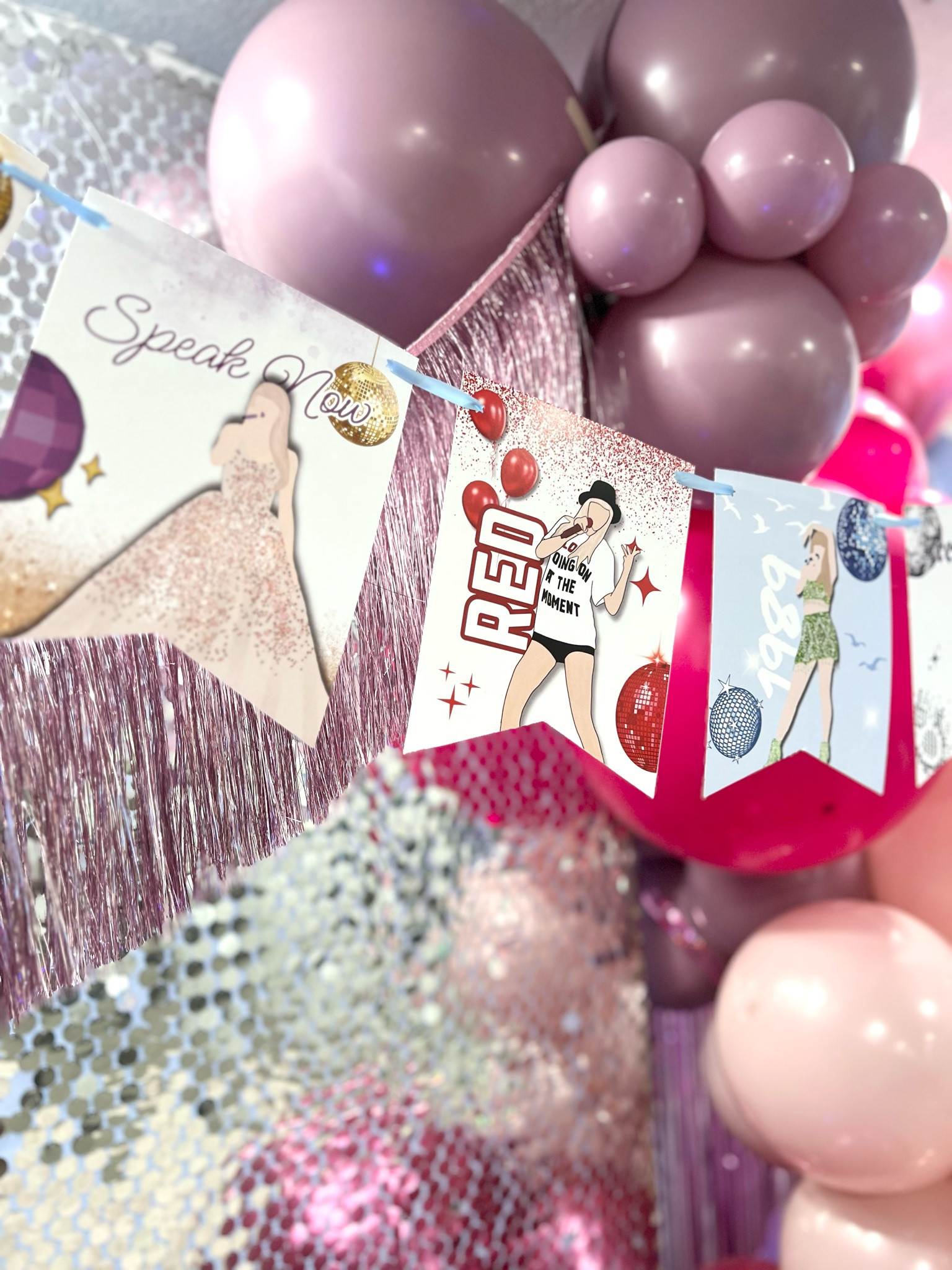 Taylor Swift Eras Tour Banner from Jenna’s Bejeweled Party! 💜🫶🏻✨🪩

#LTKparties