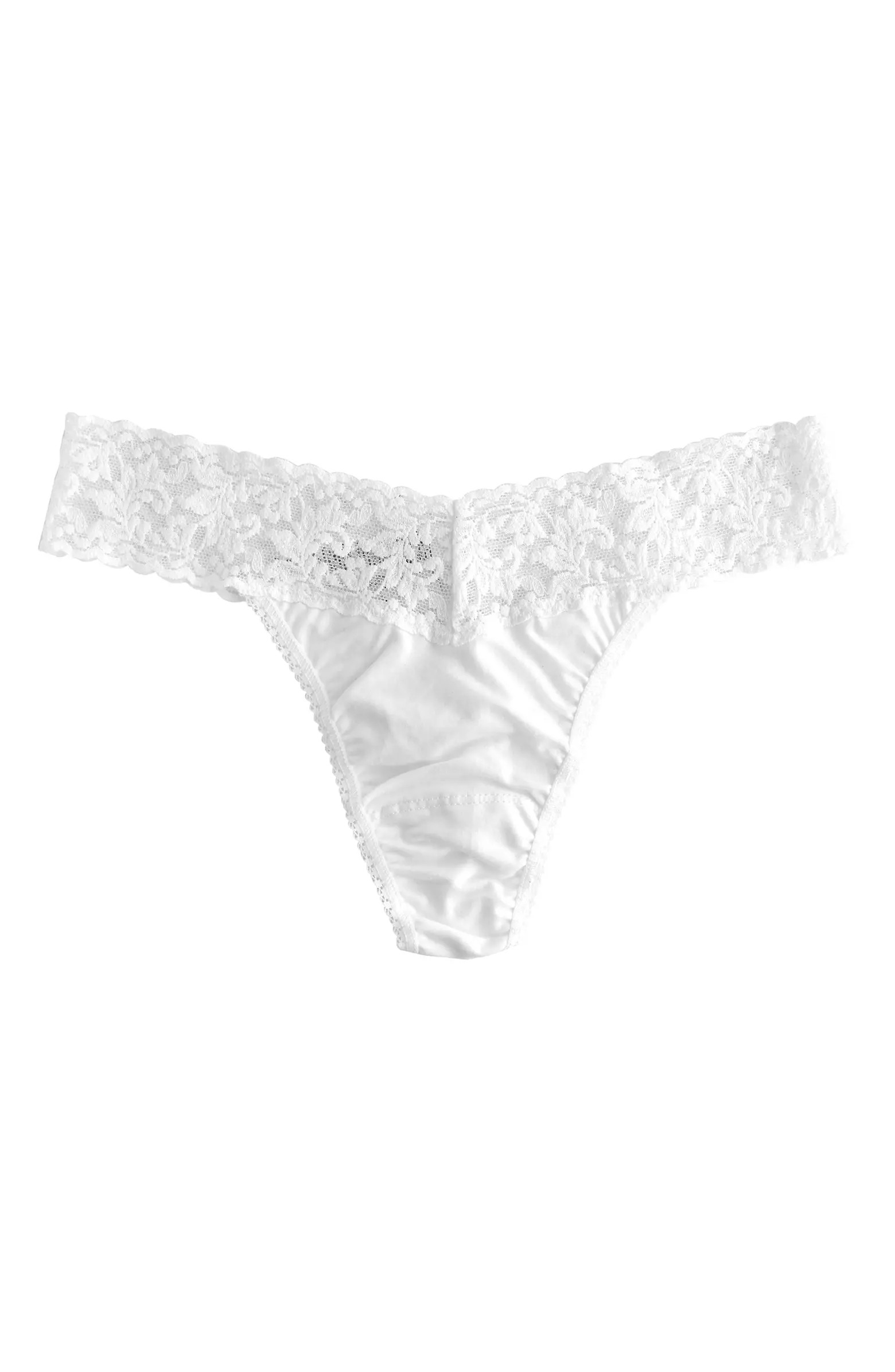 Cotton & Stretch Lace Original Rise Thong | Nordstrom