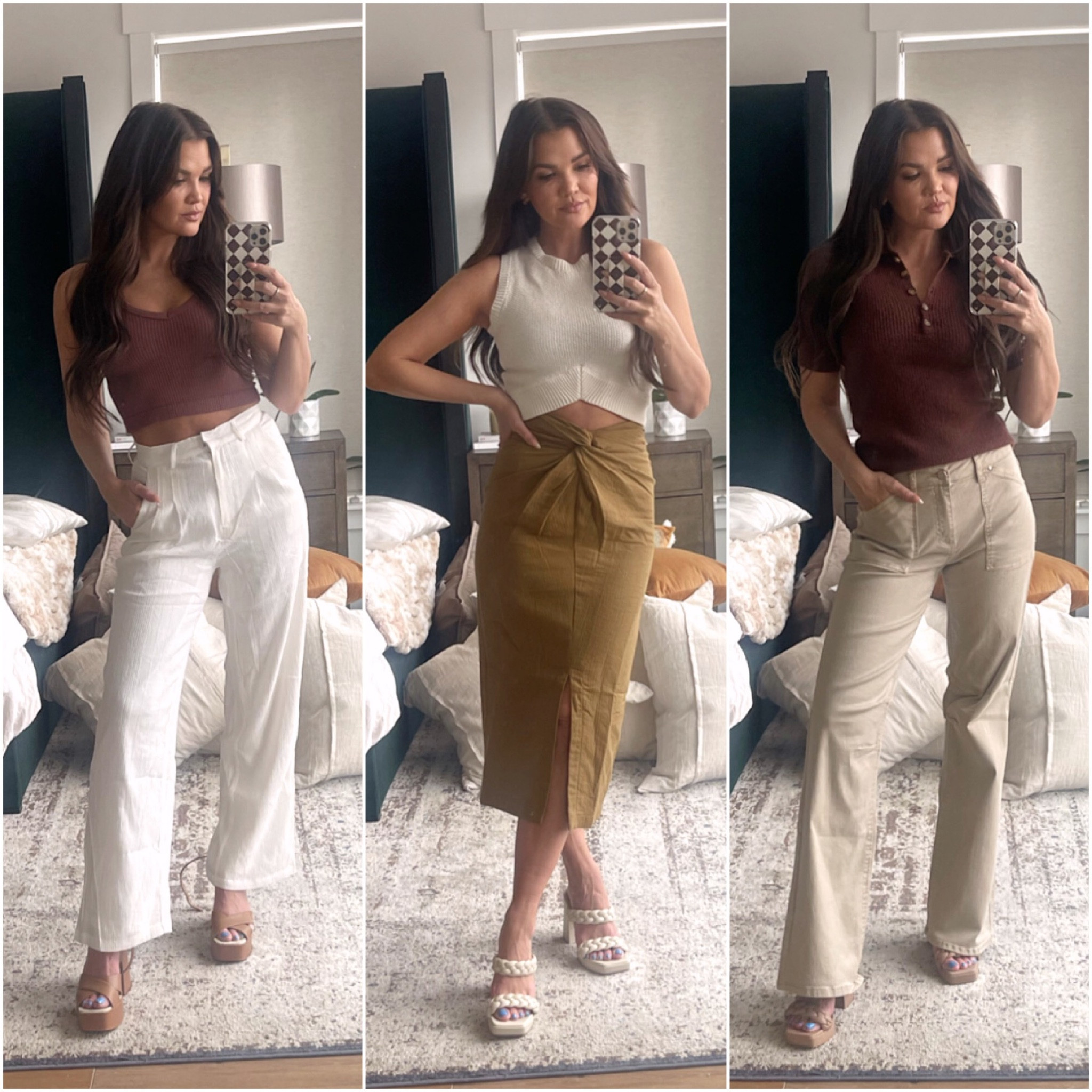 Bohme March Haul -
Discount Code: KristinRose15
-
Outfit 1: 
   Nina Cropped Tank
   Lylah Ribbed Pants 
   -
   Shoes: Dolce Vita Wessi Heels 

Outfit 2: 
   Alani Knitted Vest
   Arianna Midi Skirt 
   -
   Shoes: Dolce Vita Ashby Heels

Outfit 3: 
   Myra Knitted Sweater  
   Tan High Rise Jeans
   -
   Shoes: Dolce Vita Ashby Heels

#LTKstyletip #LTKshoecrush