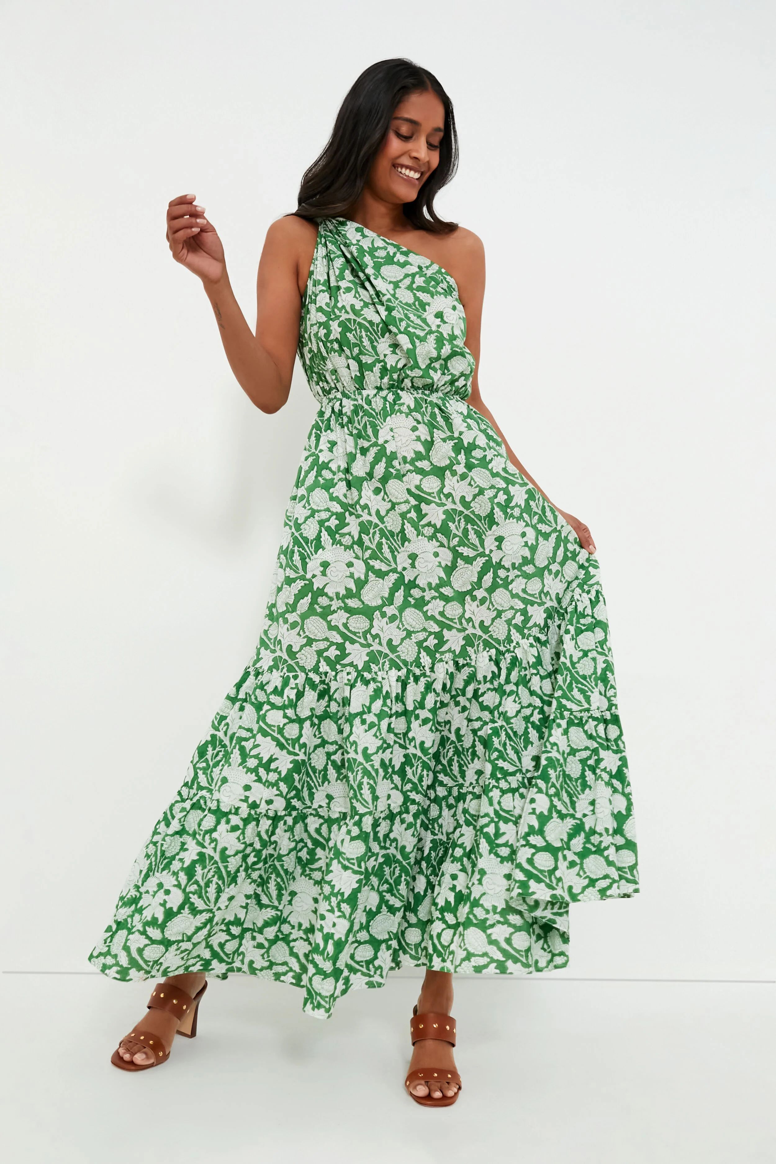 Exclusive Green Botanica Long Dress | Tuckernuck (US)