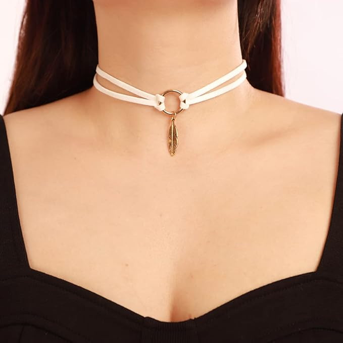 Jumwrit Gothic Velvet Necklace Double Layer Choker Necklace Vintage Simple Thin O Ring Necklace w... | Amazon (US)