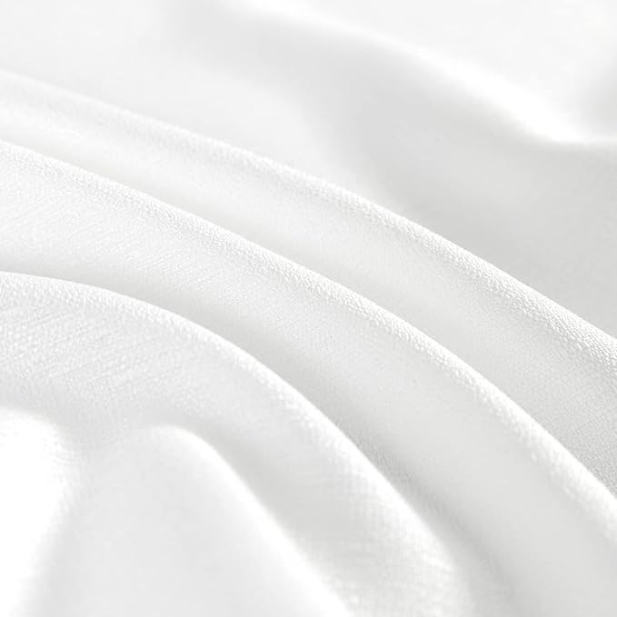 jinchan White Kitchen Curtains 36 Inch Length Farmhouse Rustic Drapes for Small Window Faux Linen... | Amazon (US)