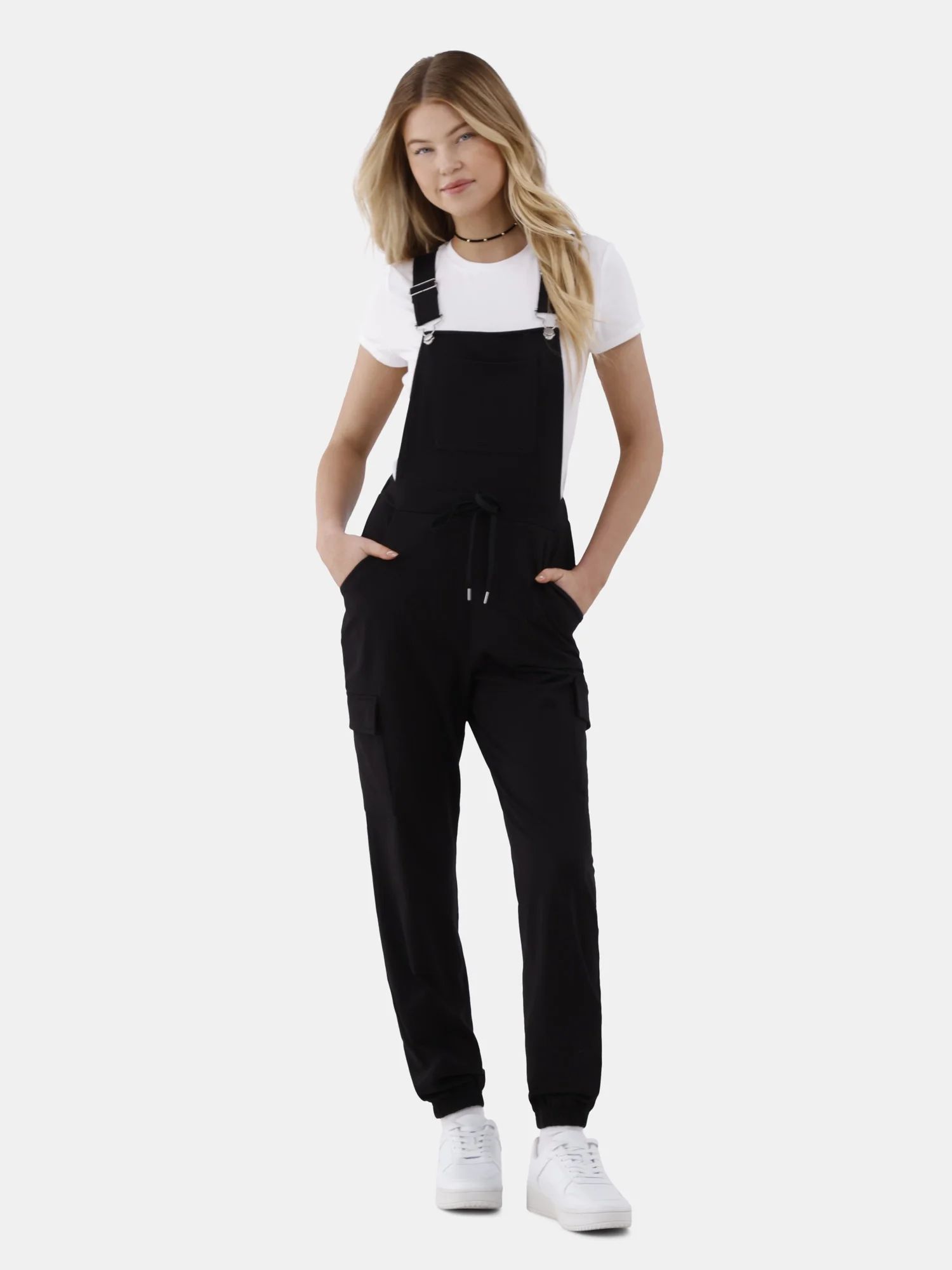 No Boundaries Tee and Overalls Set, 2-Piece, Women's and Women's Plus | Walmart (US)