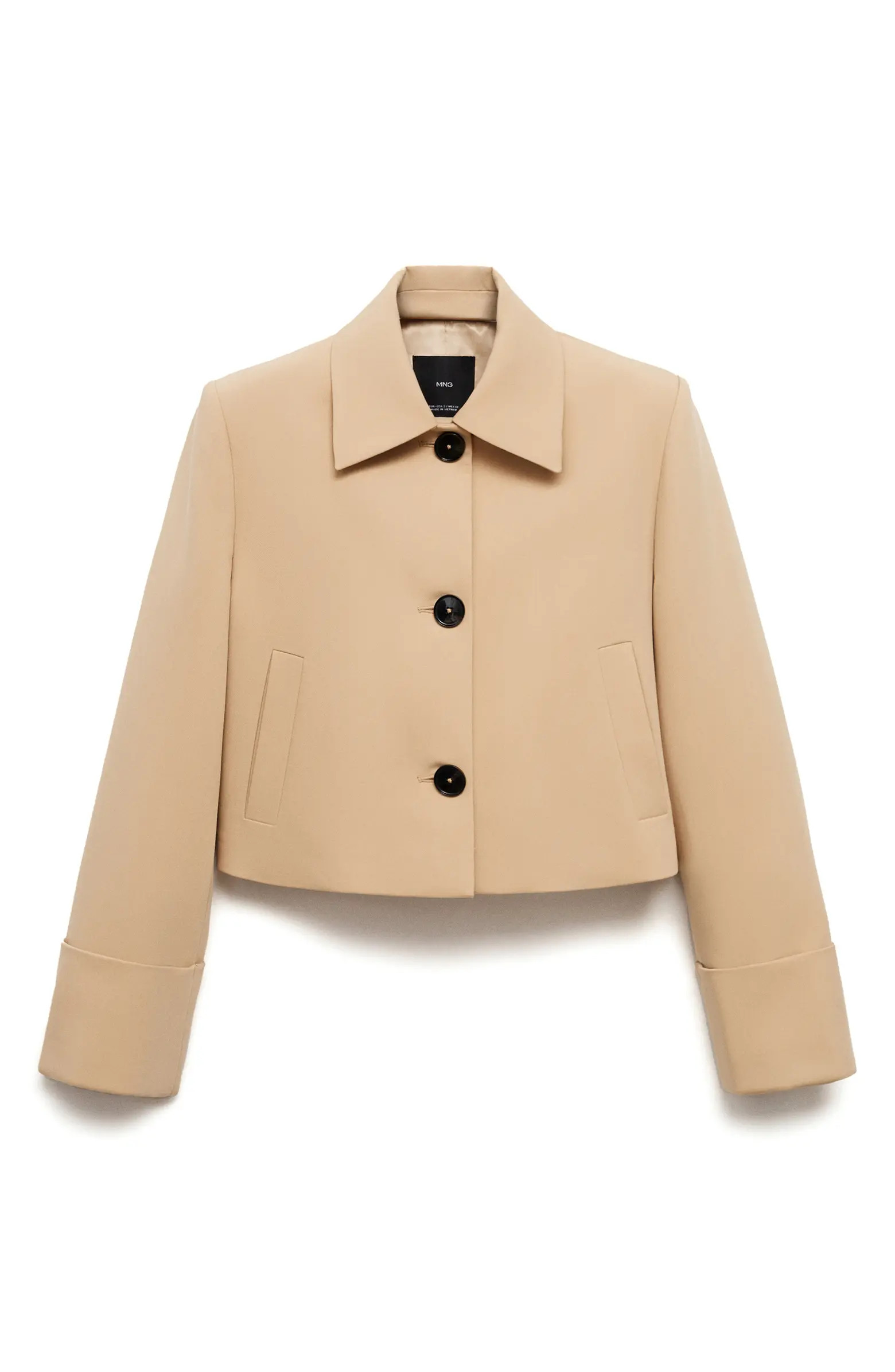 MANGO Structured Crop Jacket | Nordstrom | Nordstrom