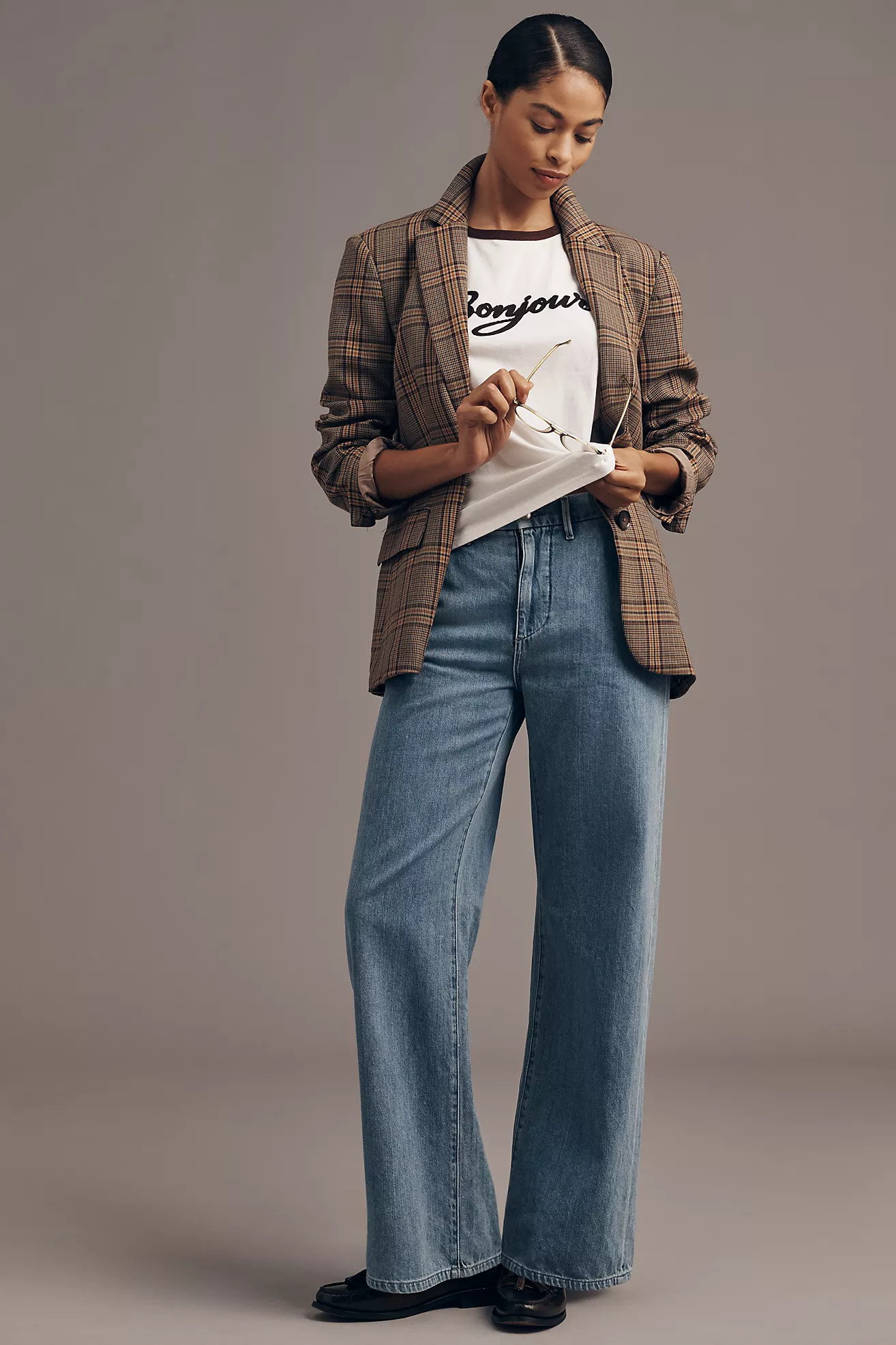 LE JEAN Sydney High-Rise Wide-Leg Trouser Jeans | Anthropologie (US)