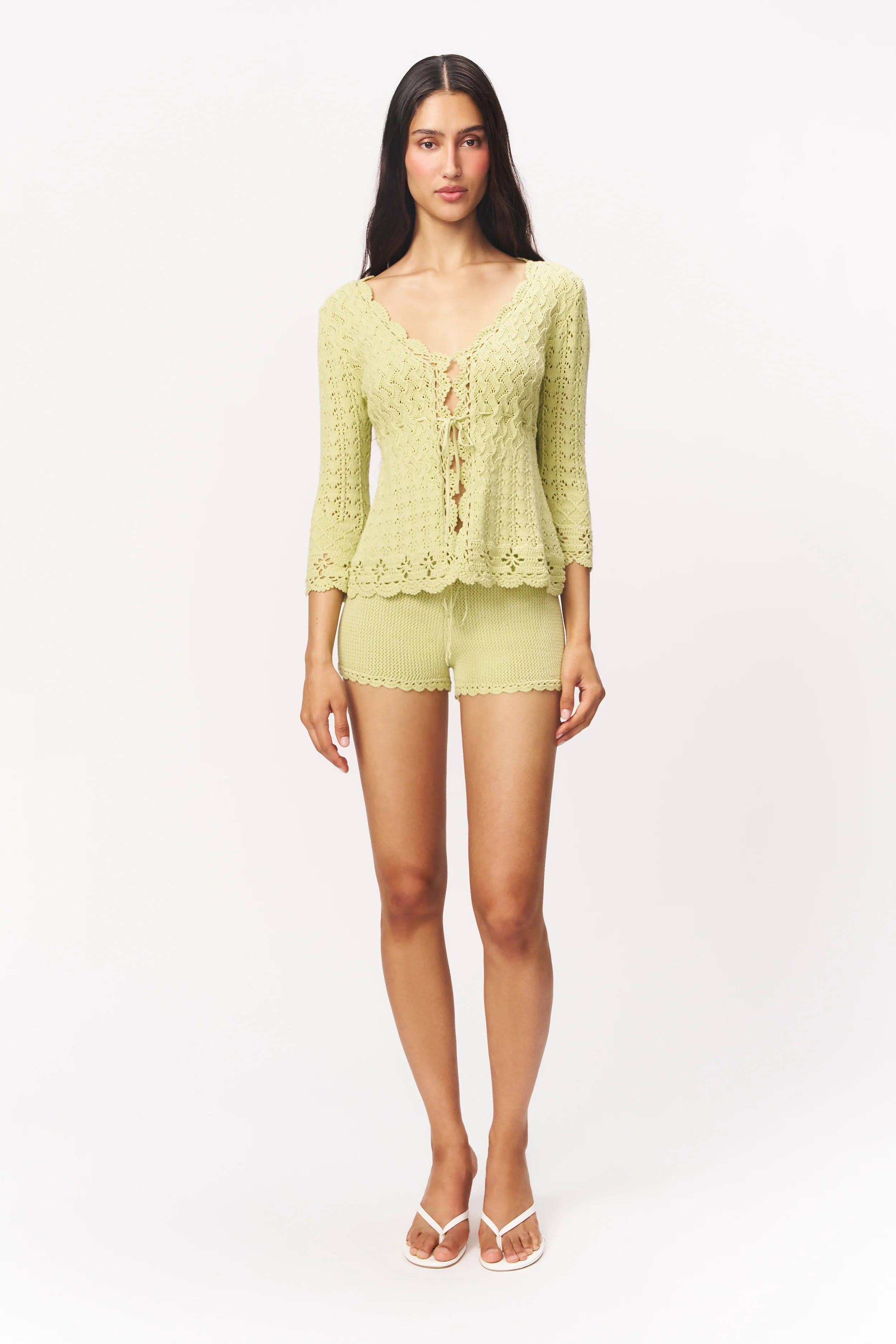 Scallop Knit Tie Short | Danielle Guizio NY