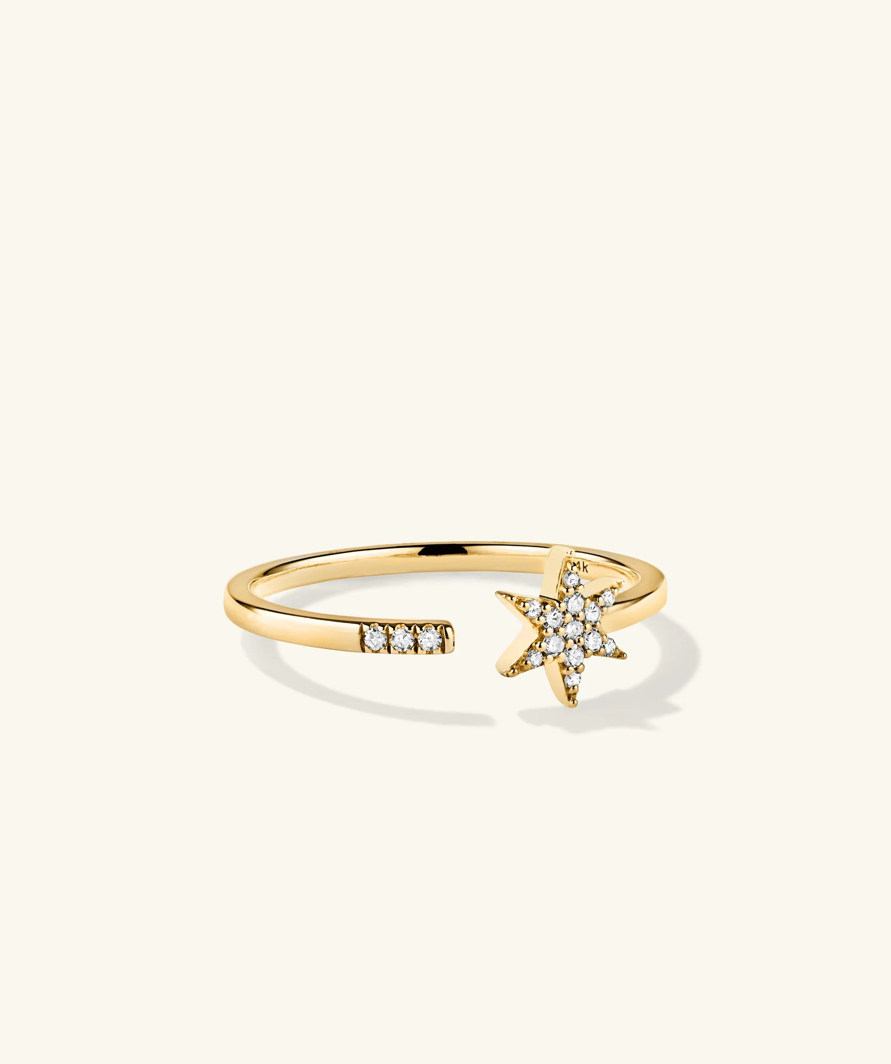 Pavé Diamond Star Open Ring | Mejuri Fine Crew