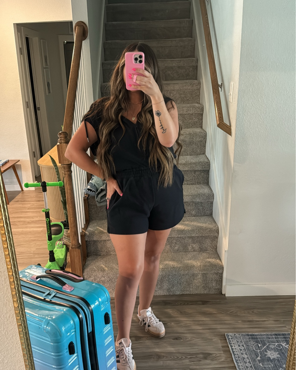 Easy + comfy travel outfit! On super sale right now! Wearing a Large tall 🫶🏼

Airport outfit travel outfit Abercrombie romper outfit on the go easy travel outfit 