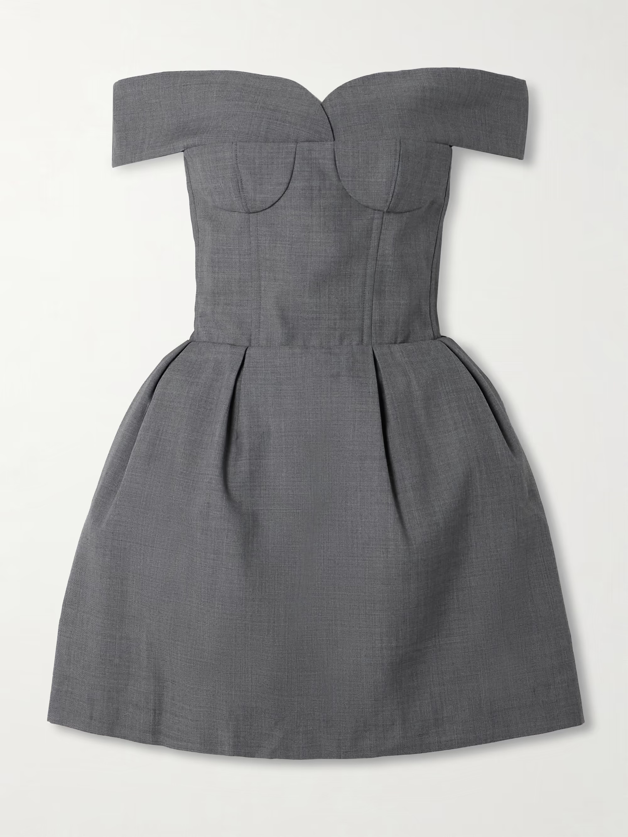 Off-the-shoulder gathered woven mini dress | NET-A-PORTER (US)