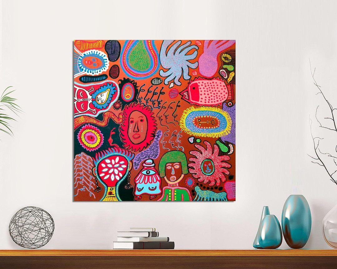Yayoi Kusama Canvas Print, Colorful Modern Abstract Art, Ready to Hang | Etsy (US)