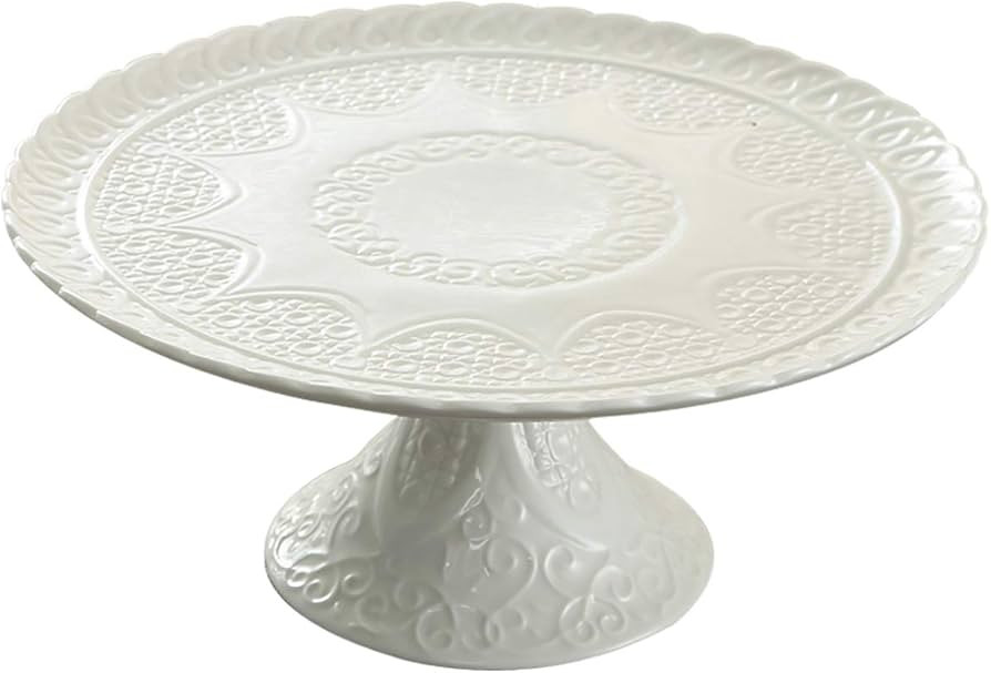 Jusalpha® 12 Inches White Porcelain Decorative Cake Stand-Cupcake Stand, CS01 (Stand only, no Do... | Amazon (US)