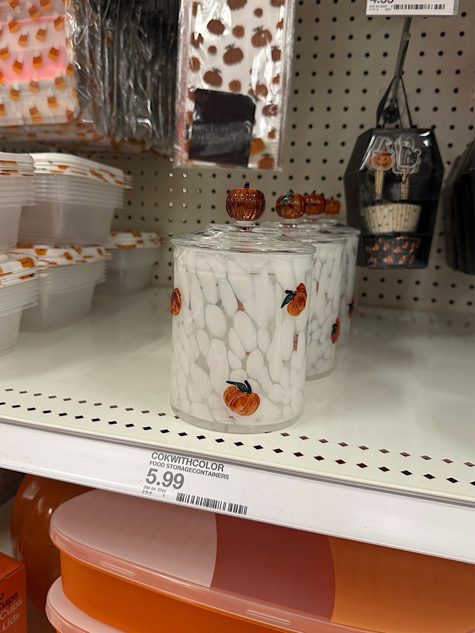 How cute is this fall glass canister?! $6 😍🎃