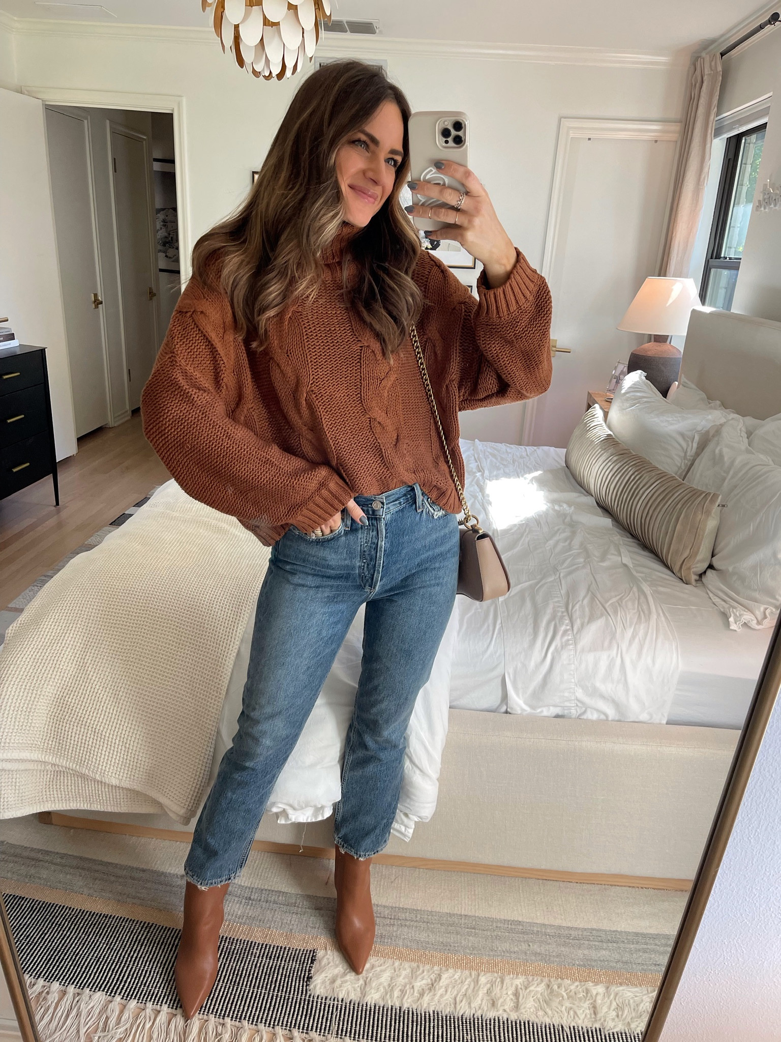 This Amazon sweater is so good! I love the chunky knit details. I'm wearing a size S. My jeans & boots fit TTS. Amazon find, Amazon style, Amazon fashion, Amazon fashion finds, fall outfit, fall style, fall sweater, found it on Amazon, Amazon fall fashion