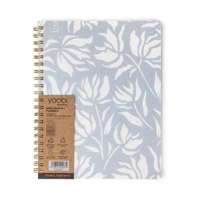 Yoobi Evolve 2026 12 Months Planner 8.5"x11" Weekly/Monthly Blue Floral | Target