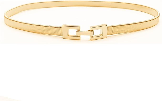 Tanpie Skinny Waist Belt of Women Elastic Metal Stretch Chain Belt Gold Small at Amazon Women’s... | Amazon (US)