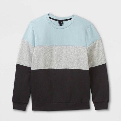 Boys' Colorblock Crew Neck Pullover Sweatshirt - art class™ Light Blue | Target