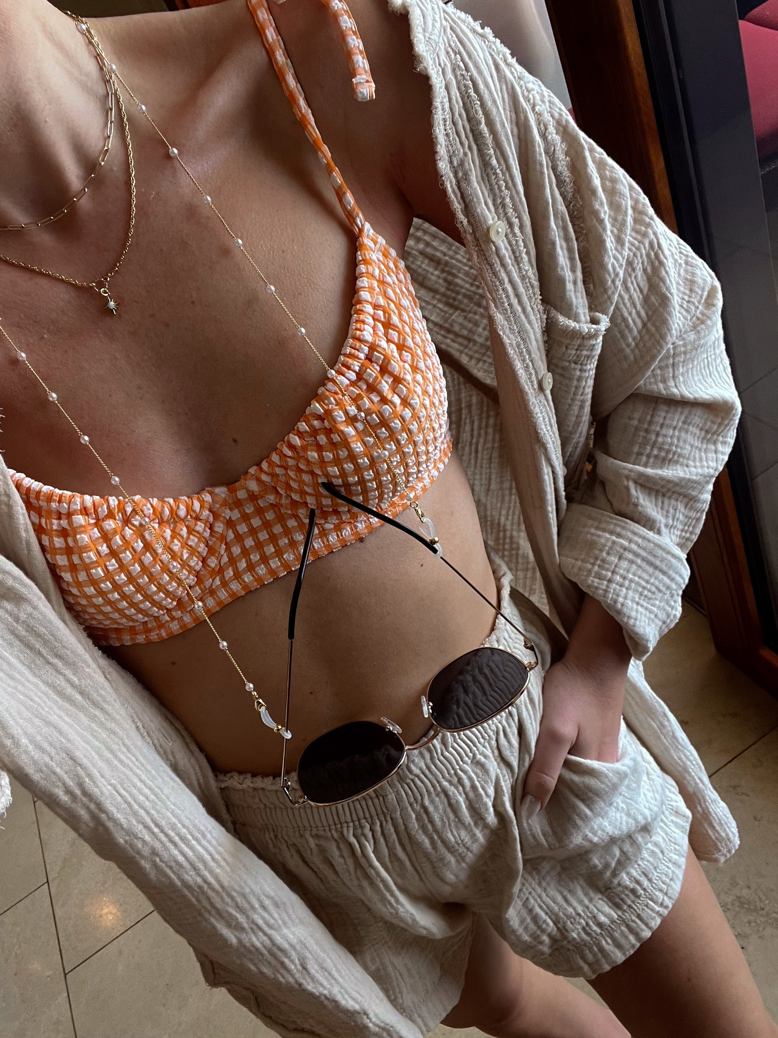 Gingham swimsuit and matching set☀️🌴 wearing a xs swimsuit, small top and small shorts. Use code ASHLEY20 for 20% off my electric picks necklaces 

#LTKstyletip