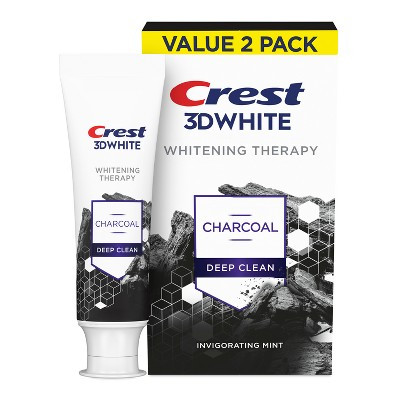 Crest 3D Whitening Therapy Charcoal Deep Clean Toothpaste - 4.6oz/2pk | Target