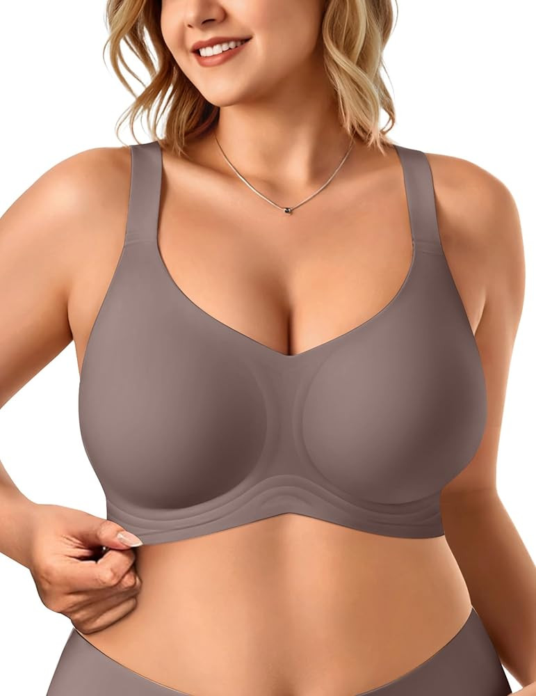Vertvie Bras for Women No Underwire Wireless Support Bra Underarm-Smoothing Seamless Push Up Full... | Amazon (US)