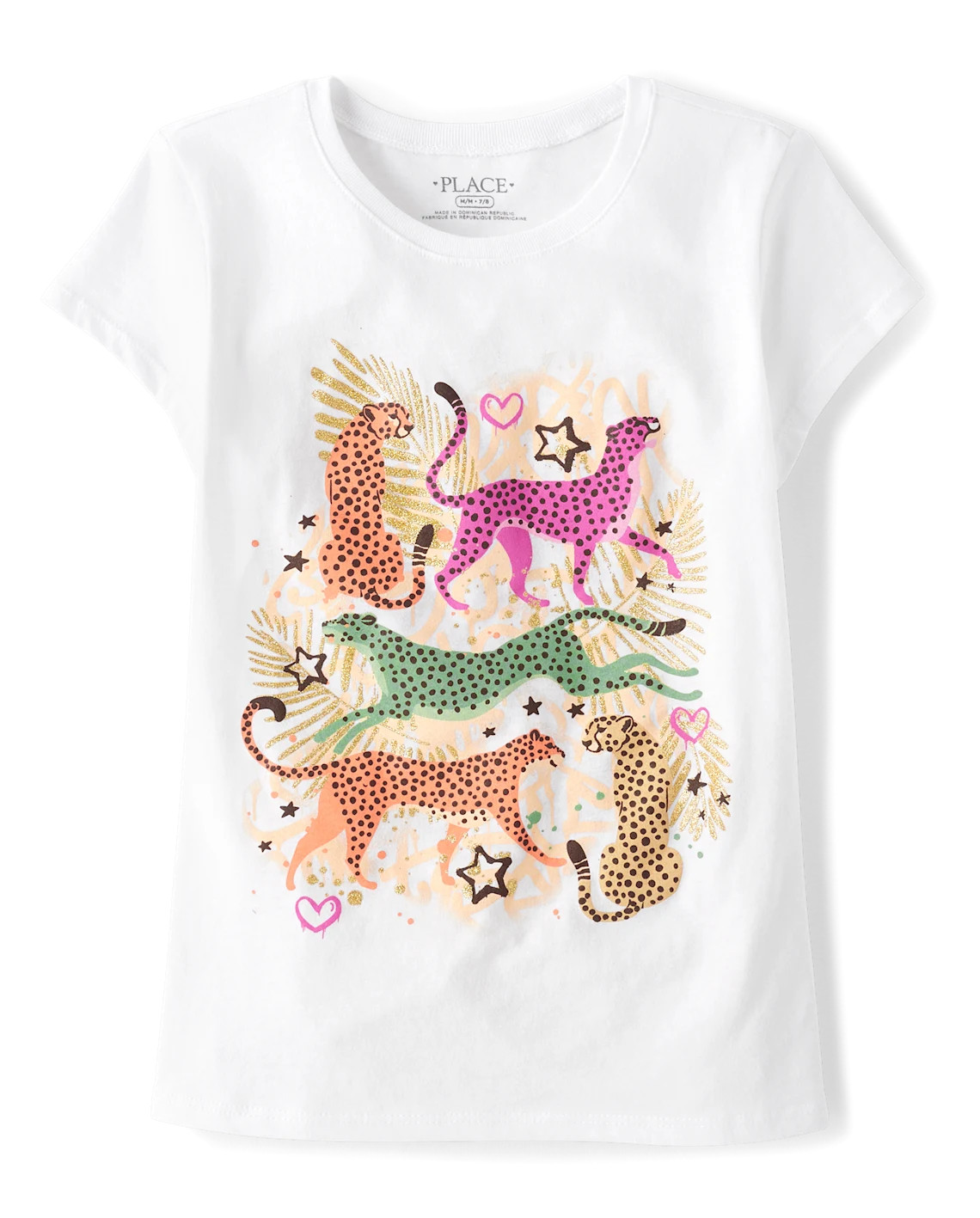 Girls Cheetah Graphic Tee - white | The Children's Place
