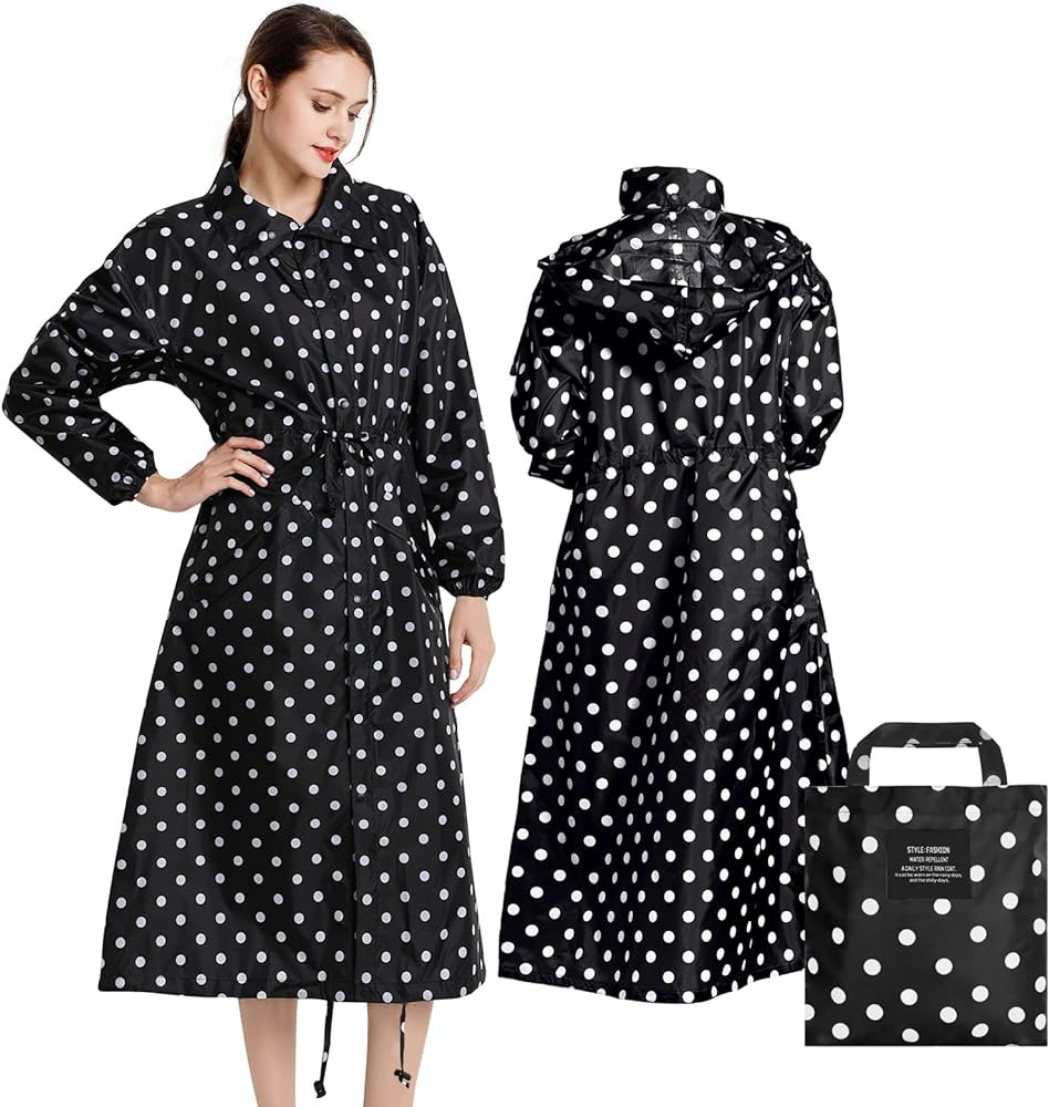 LAMA Womens Long Raincoats Rain Jacket Waterproof Packable Hooded Windbreaker Lightweight Adjusta... | Amazon (US)