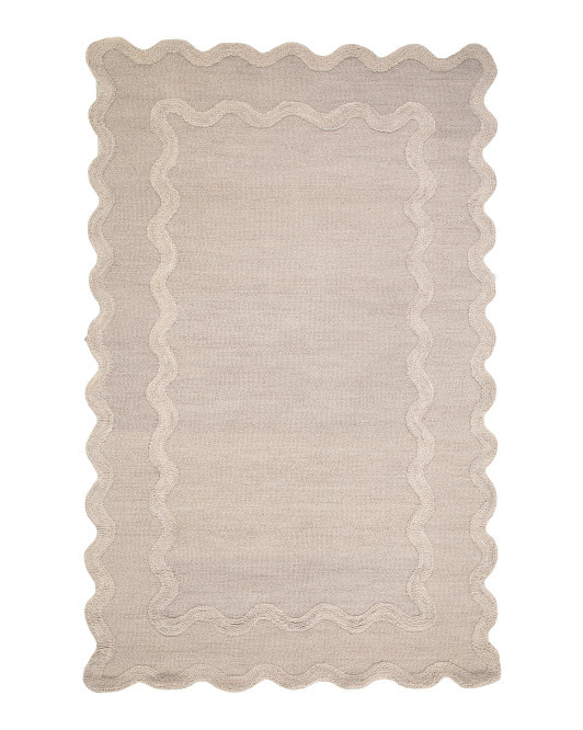 5x8 Wool Blend Handmade Scalloped Rug | TJ Maxx