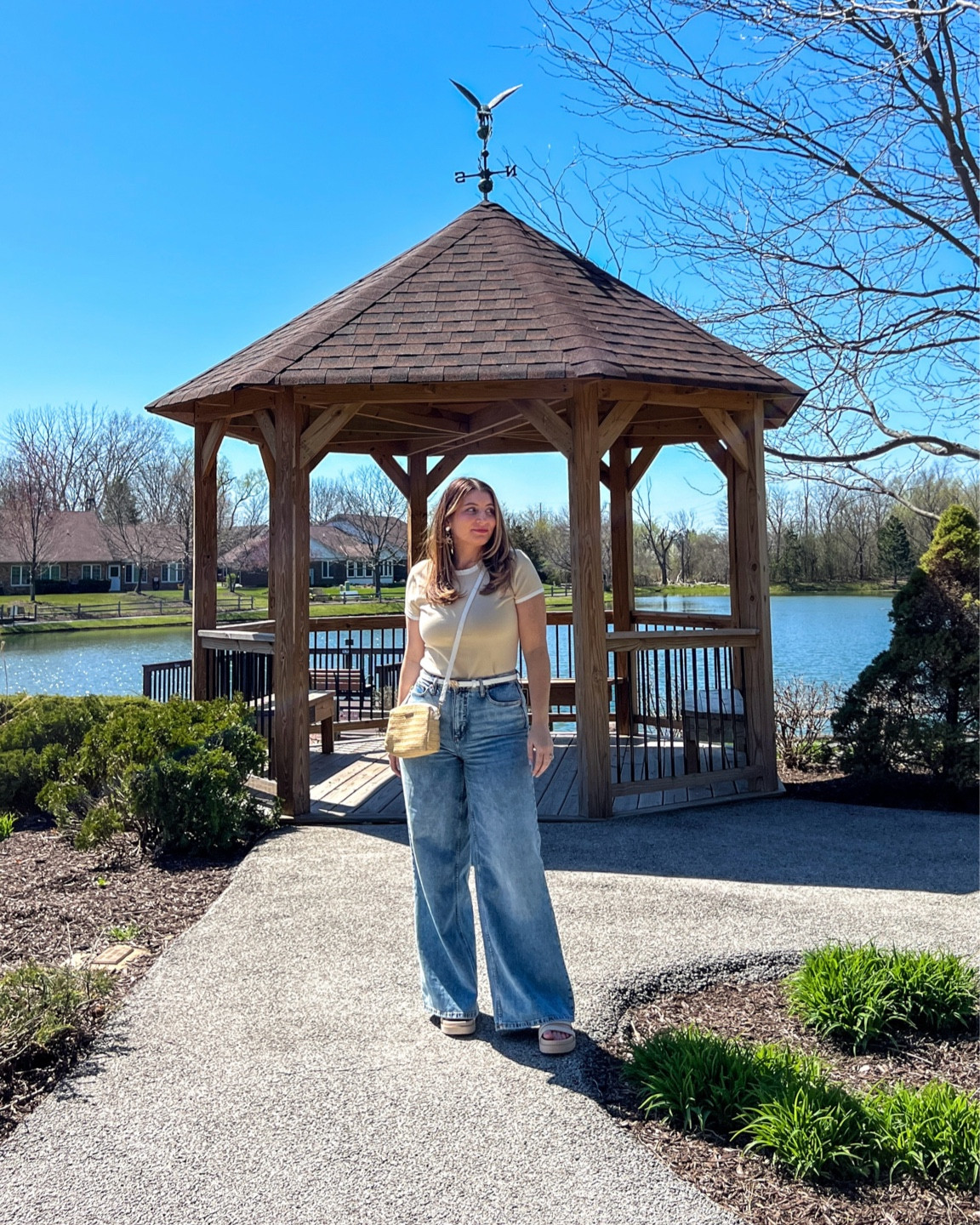 Amazon short sleeve shirt, Macy’s wide leg jeans on sale, sandals, gold earrings, crossbody handbag, spring outfit, casual outfit 

#LTKFindsUnder50 #LTKStyleTip #LTKSaleAlert