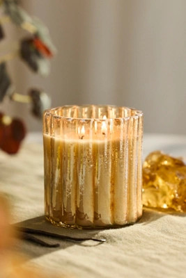 Luster Scalloped Glass Candle in Red, Size: Small at Terrain | Terrain