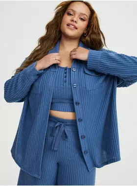 Waffle Oversized Lounge Shacket | Torrid (US & Canada)