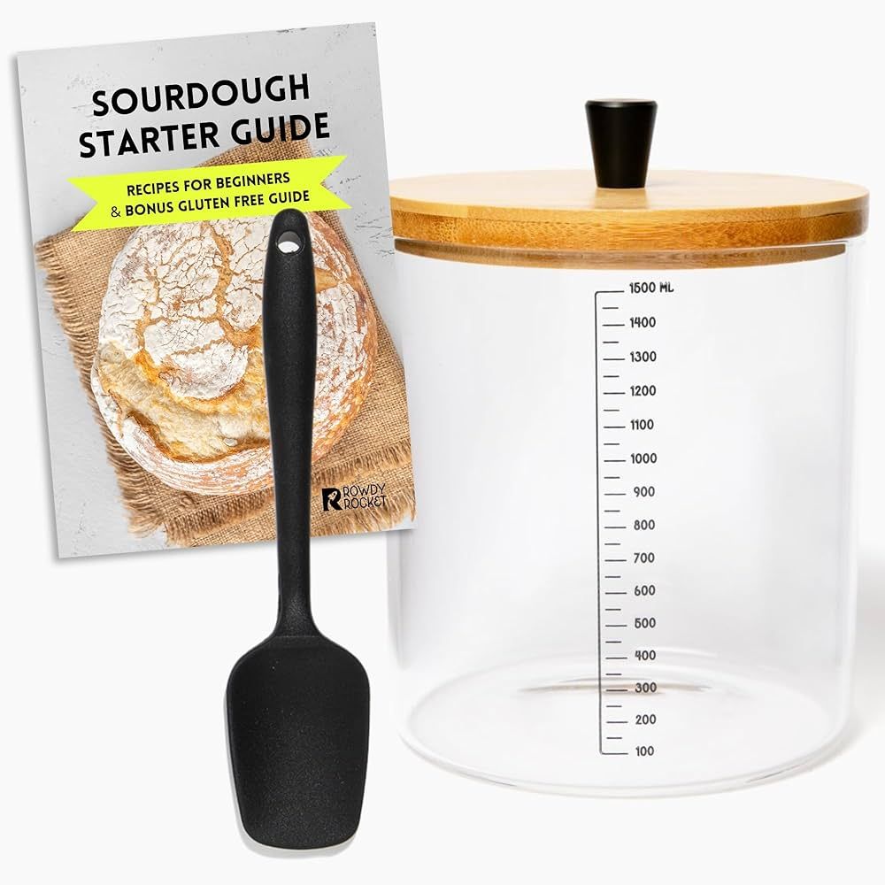 Sourdough Starter Kit with 50oz Sourdough Jar and Breathable Lid for Gluten Free Sourdough - Idea... | Amazon (US)