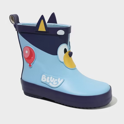 Toddler Bluey Rain Boots - Blue 12T: Pull-On, Non-Marking Sole, Animal Icon Pattern, Medium Calf | Target