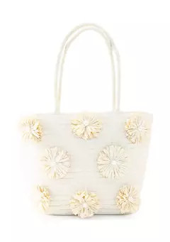 SOL and MER Scatter Flower Straw Tote | Belk