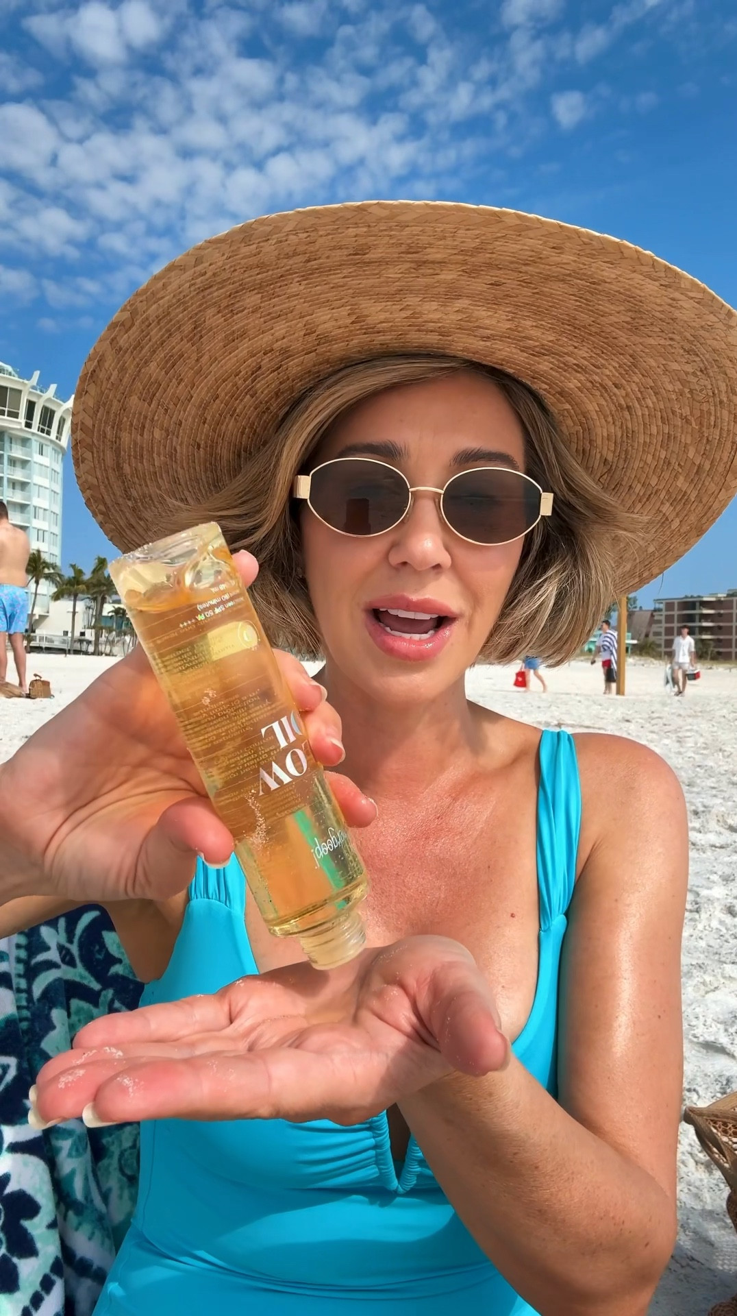 A body oil that is an spf! It gives the glow and protects the skin 

#LTKTravel #LTKSwim #LTKWatchNow