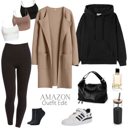Amazon outfit, black leggings, camel cardigan, black hoodie, sneakers, perfume, gifts for her

#LTKunder50 #LTKshoecrush #LTKstyletip