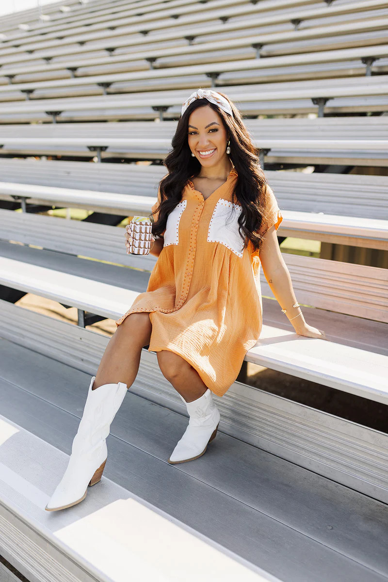 Rush The Field Gauze Dress - Burnt Orange | The Impeccable Pig