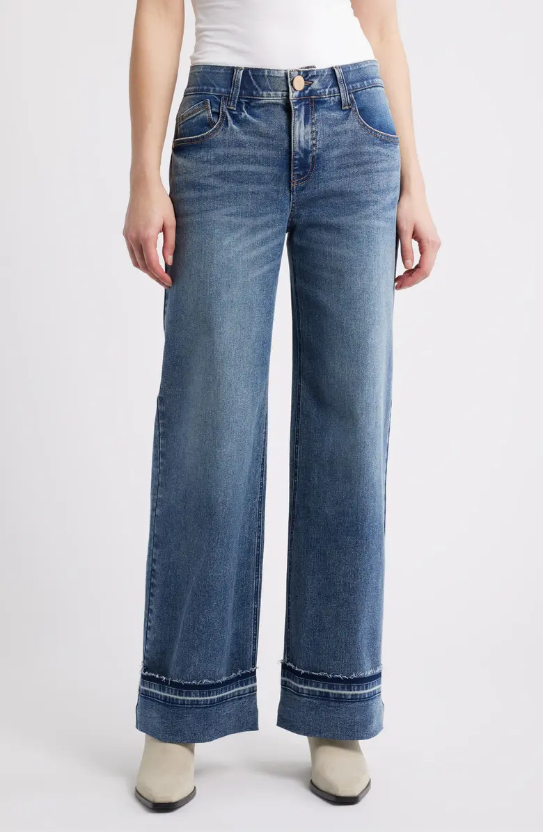 Sam High Waist Reversed Released Hem Wide Leg Jeans | Nordstrom