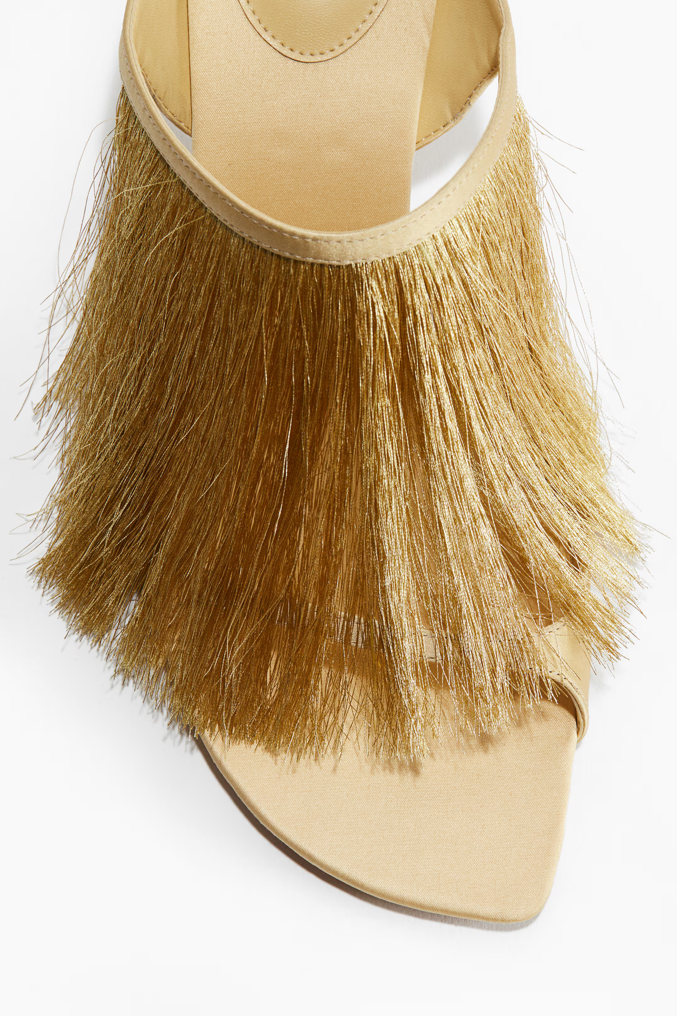 Fringe-Trimmed Heeled Sandals | H&M (US + CA)