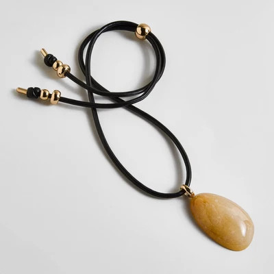 Chase Semi-Precious Pendant Necklace - Neutral | BaubleBar