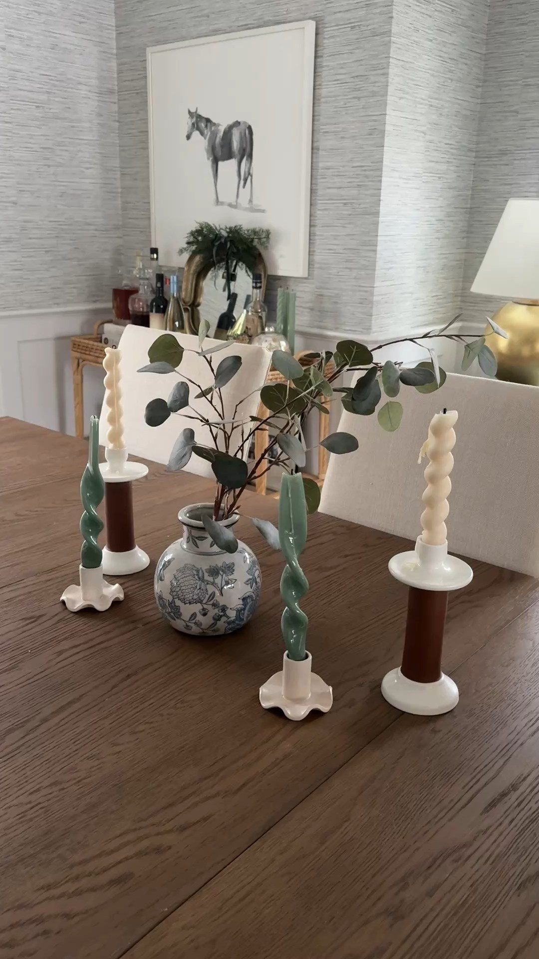 My go-to technique for styling a dining room table all year long: a beautiful vase with seasonal flowers or greenery and a collection of taper candles and candlesticks go a long way! I love to mix and match the candles and have fun with it - linking some favorites! 

#LTKHome #LTKSeasonal #LTKGiftGuide