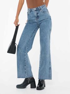 Arlington Straight Leg Denim Jeans Mid Wash | Princess Polly US
