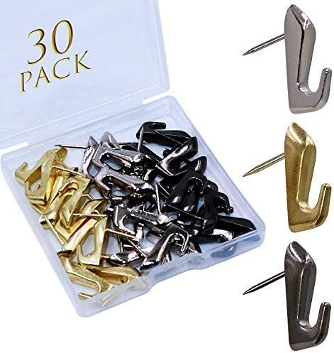 30 PCS Push Pin Picture Hooks, Push Pin Hangers, Decorative Push Pins for Wall Hanging, Thumb Tacks  | Amazon (US)
