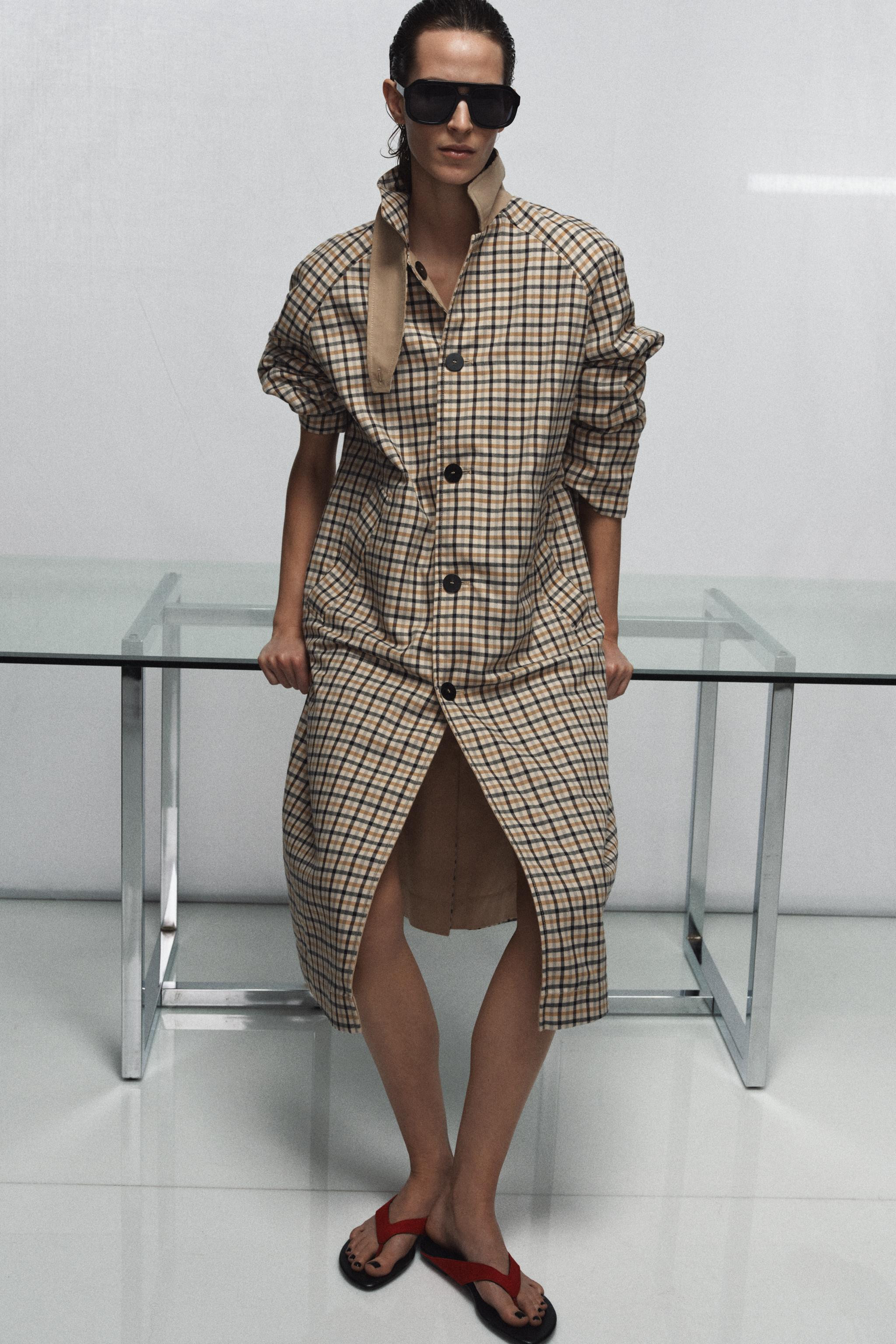 ZW COLLECTION REVERSIBLE CHECKS TRENCH COAT | Zara UK