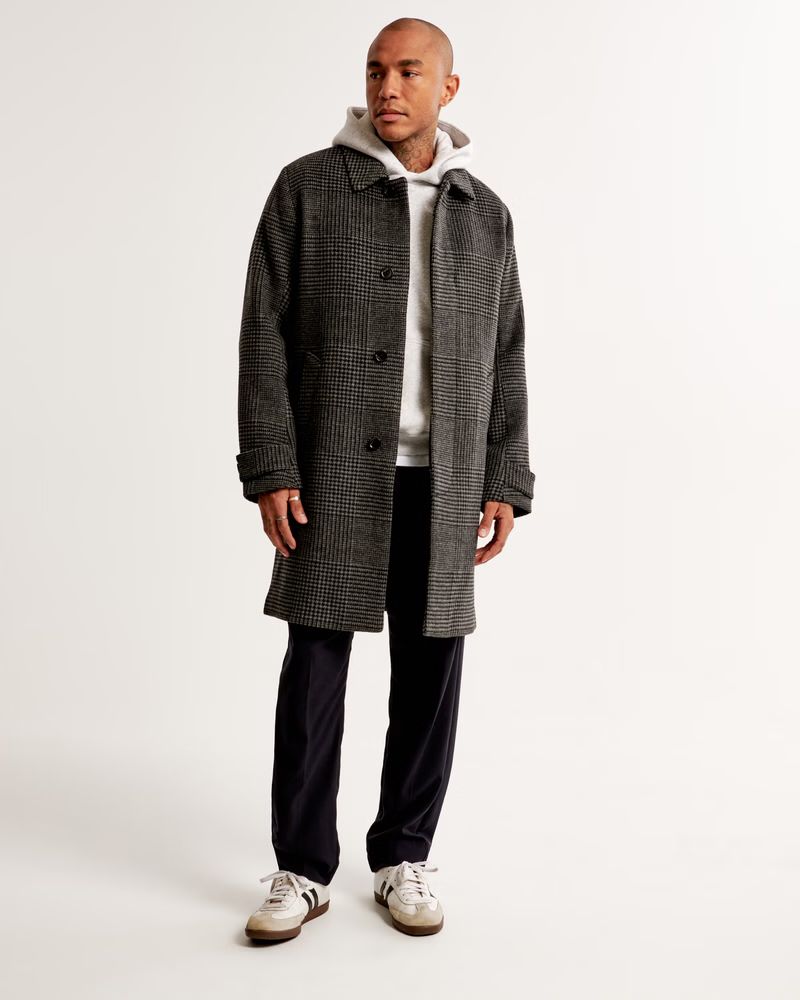 Wool-Blend Mac Coat | Abercrombie & Fitch (UK)